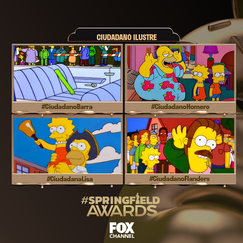 STARChannelLA's tweet photo. ¡Es momento de elegir al mejor ciudadano! ¡Vota y corona a tus favoritos en la cima de #SpringfieldAwards! 🏆 🍩 🍻 #LosSimpsonEnFOX
#CIUDADANOBARRA
#CIUDADANOHOMERO
#CIUDADANALISA
#CIUDADANOFLANDERS https://t.co/n8nHS9ndVB
