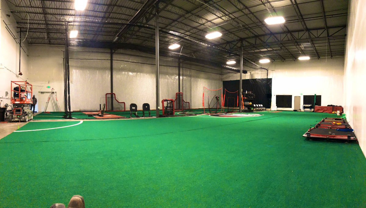 I can’t believe we did it. 7 days ago this was an empty warehouse, tonight it’s a functioning batting cage and gym. Huge thanks to my staff and parents who helped make this possible. Couldn’t have done it without them. #fastfamily
