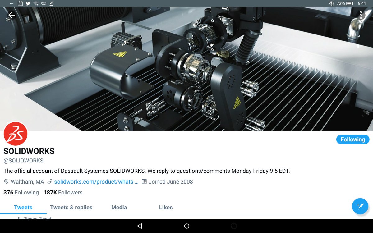 Eric_A_Beatty's tweet image. #3DXW20 I&apos;m so incredibly proud that the current banner image for the @SOLIDWORKS Twitter account is an @OMAXCorp #MicroMax #AbrasiveWaterJet featuring the #OMAX #TiltAJet #TAJ articulated cutting head! 👍😃👍