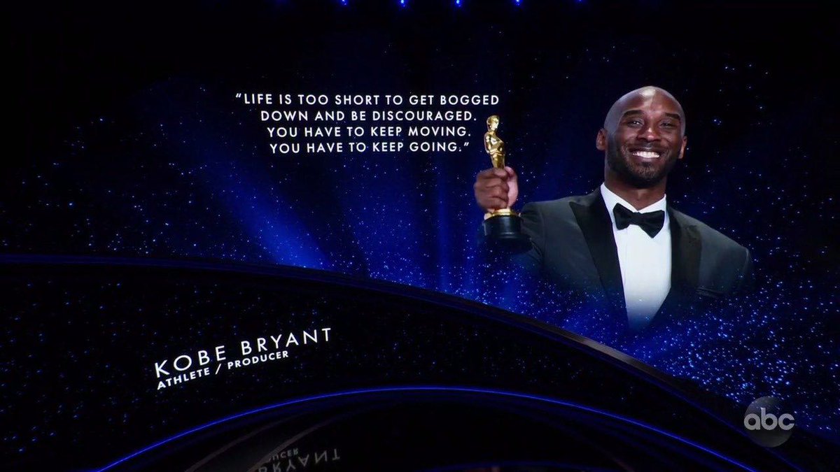 BleacherReport's tweet image. Kobe was honored at the Oscars tonight 🙏