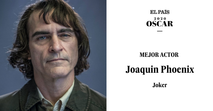el_pais's tweet photo. ÚLTIMA HORA #Oscars https://t.co/Yc1i2bN08W Mejor actor principal: Joaquin Phoenix, por 'Joker' https://t.co/ydkJGhgqej