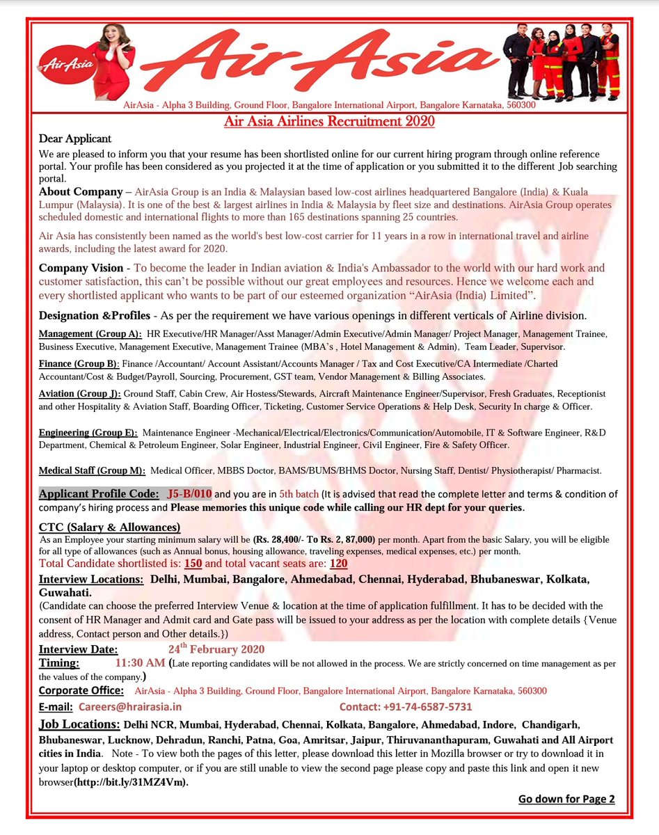 Airasia India On Twitter Mervin Arul Airasia Dear Arul Please Be Advised That Airasia India Limited Or Any Affiliated Company Of Airasia Group Will Never Charge Money For Recruitment For Any Recruitment Related