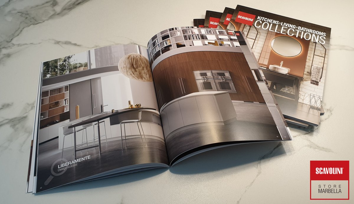 ¡Todo listo para acompañaros en vuestros negocios!
En este catálogo agrupamos los modelos más significativos de cocina, baño y "living".

Ven a vernos en Scavolini Store Marbella