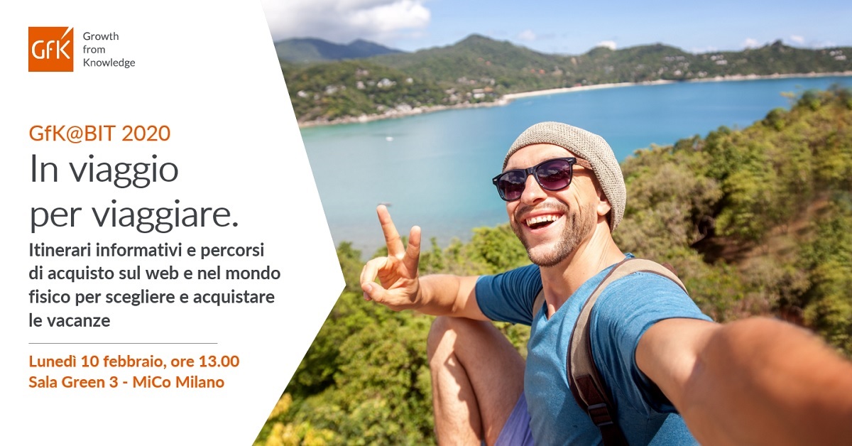 GfK_Italia's tweet photo. Come sta cambiando il consumer journey dei viaggiatori?Oggi la nostra @ADMastrop ne parlerà a #Bit2020 al convegno"In viaggio per viaggiare" Ci vediamo alle 13 in sala Green 3! Info qui 👉https://t.co/b5lZpAiSWA 
#GfK #GrowthfromKnowledge https://t.co/jDPszhBHJu