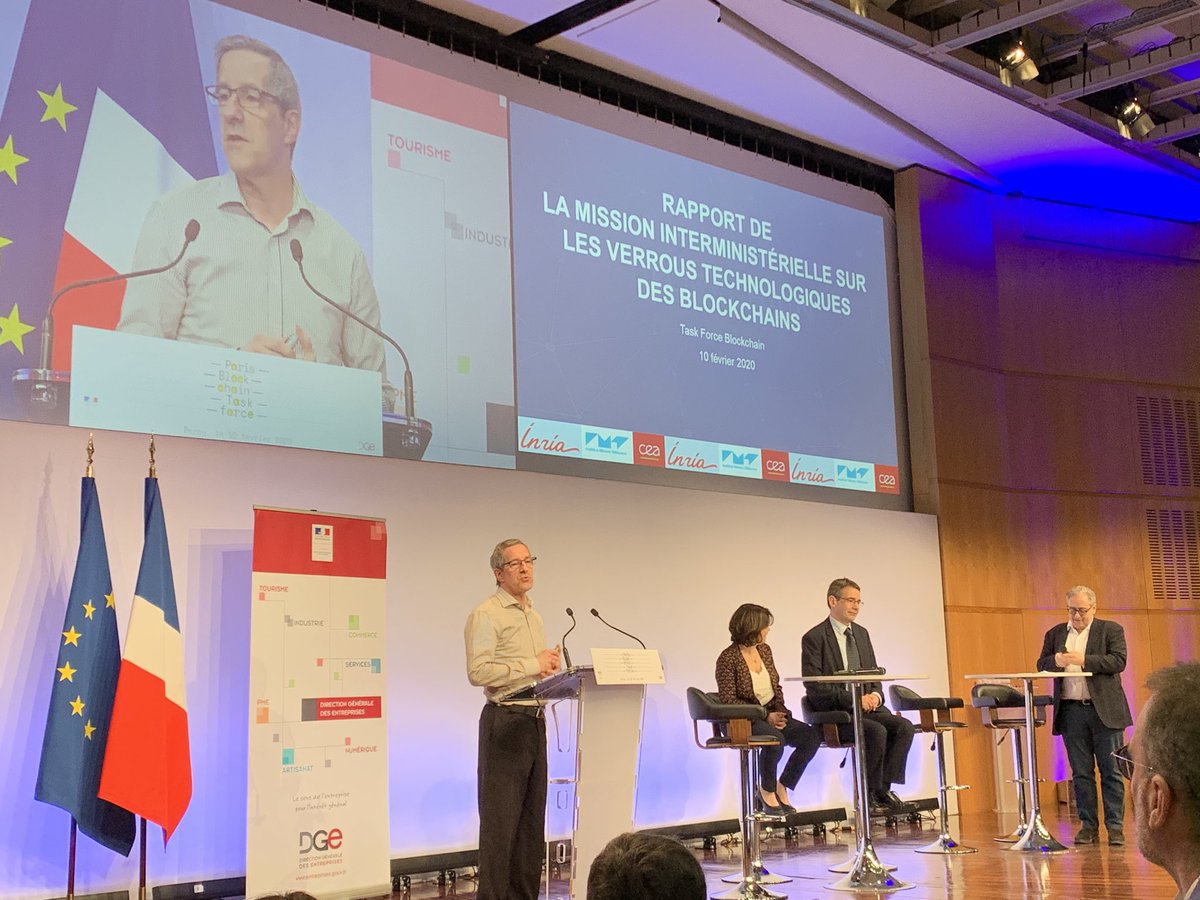 MarrauddesGrot's tweet photo. #blockchain #taskForce : présentation rapport sur #verrous technologiques des #blockchains
Objectifs : identifier les pb scientifiques
-Identification des verrous
-Cartographier les forces de recherches/ #startup
-Formuler des recommandations
@DGEntreprises https://t.co/U97SCsWCTq