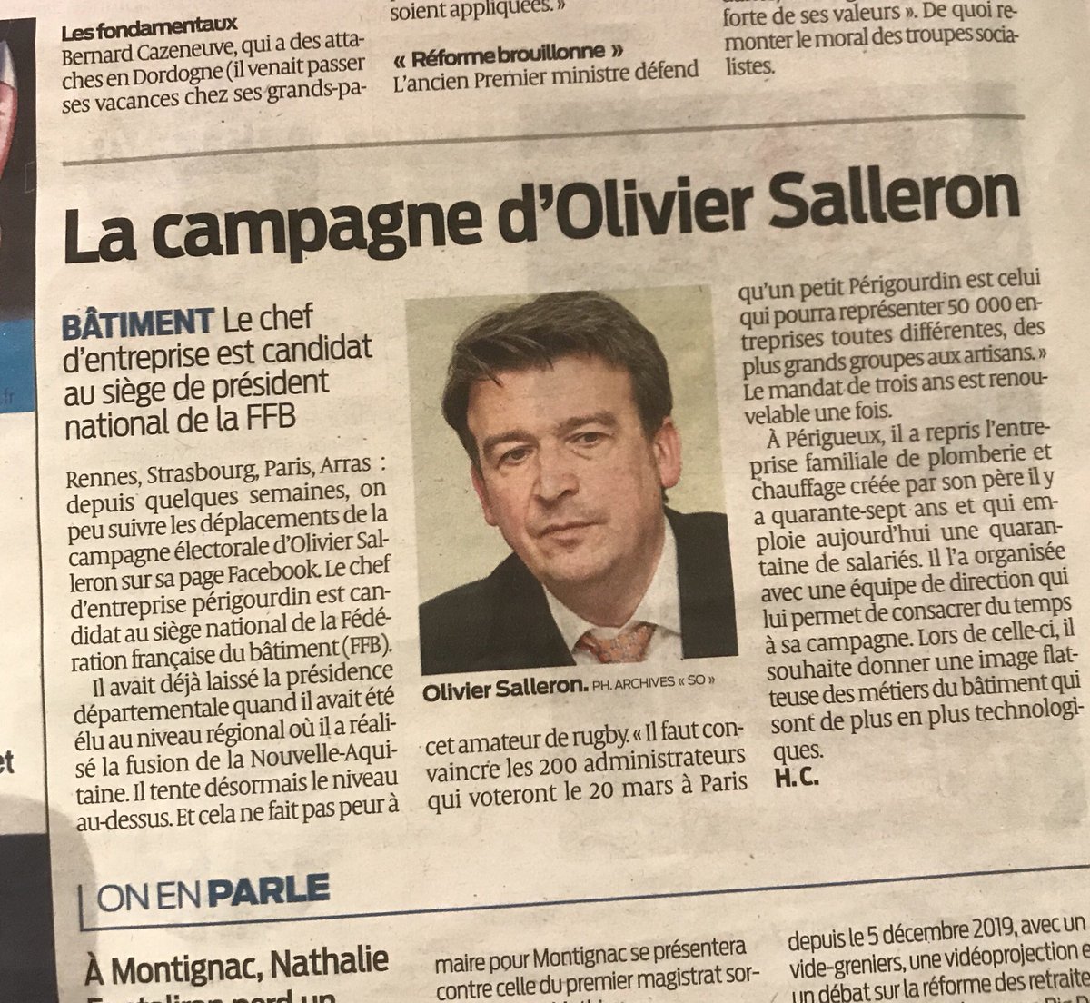 OSalleron's tweet image. Presse du jour @SO_Dordogne