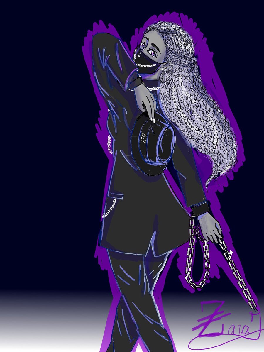 ZaralovesCiel's tweet photo. I saw an ATINY friend do one and I was intrigued so I drew one lol, I went with a purple scheme cause it just kinda worked with where the drawing was going, it was honestly really fun!Not sure whatโs on the end of the chain๐ #halasona #halatiny_challenge #ATEEZ #ATEEZfanart https://t.co/Hr8DgzS7Jn