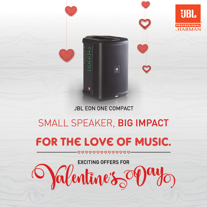HarmanProIndia's tweet photo. Bring your music wherever you go. Get your hands on the JBL #EonOneCompact and serenade your loved ones with its amazing sound on-the-go. Shop now at https://t.co/pEYuuQKvZN
#ForTheLoveOfMusic #ValentinesWeekSale
#HarmanProIndia #ExperienceHarman #ExpectBrilliance https://t.co/WNBHCBfFhl