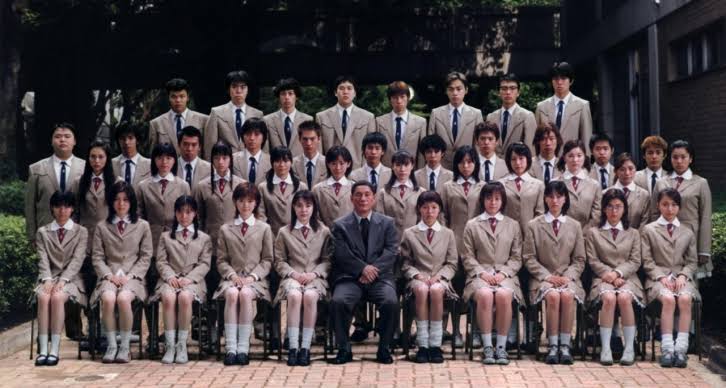 battle royale (dir. kinji fukasaku, 2000)- 42 students are sent to a deserted island and were given a mission to kill each other until only one is standing- battle royale walked so the hunger games could run- director said he wanted to show the real meaning of friendship