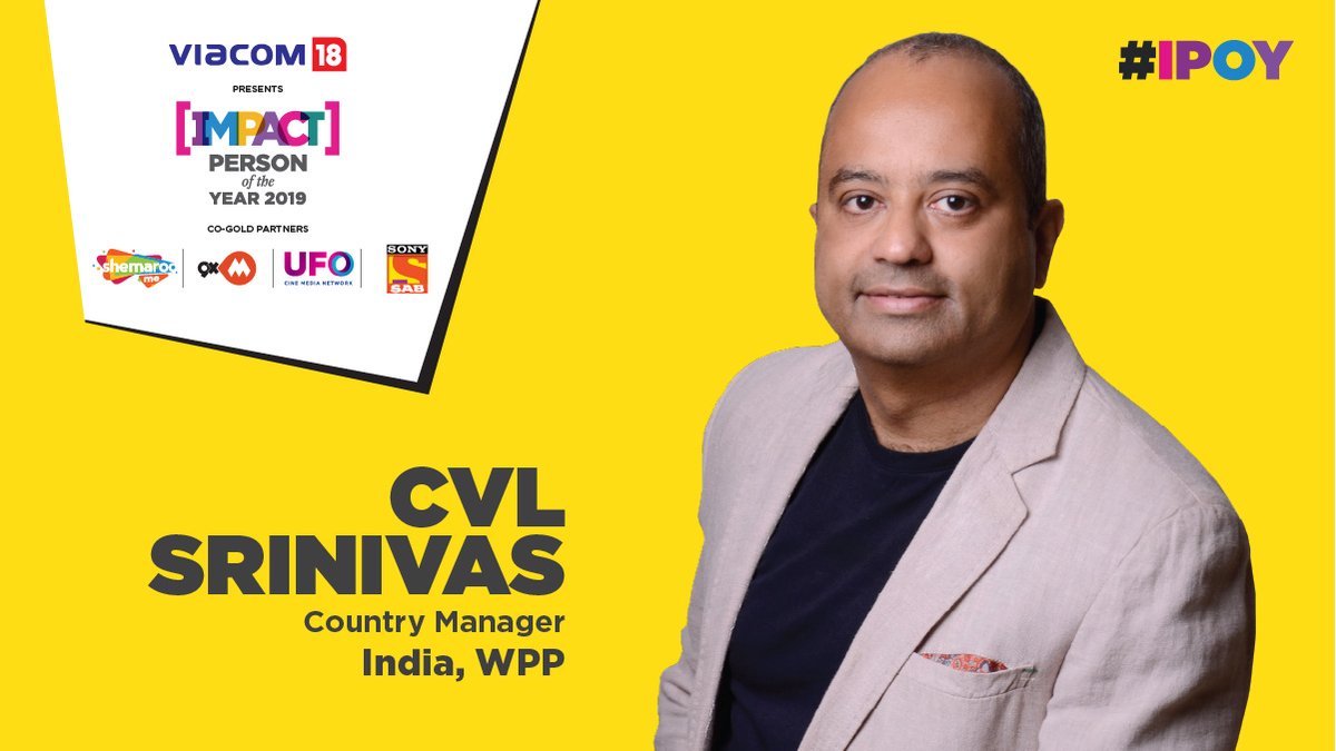 IMPACT_onnet's tweet photo. #IPOY| Will CVL Srinivas, Country Manager India,
@WPP be the next IMPACT Person of the year?
Will he supersede other contenders in this race? 
Here are all the nominees- https://t.co/IyOBF5CCmh
Share your views in the comments section!👇
#IPOY #CVLSRINIVAS  
@e4mtweets https://t.co/Djy7l8OLNE
