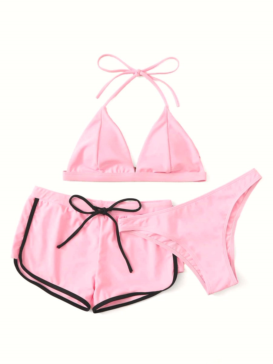 '#Bikini of The Day' - Pink Halter Top Swimsuit Cheeky Shorts Three Piece #Bikini - mybikiniflex.com/products/pink-…

#vacaylife #maldivesmania #tehranparty #tangirls