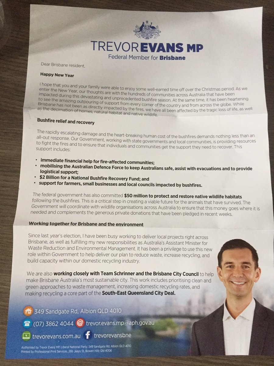 maxthelobbyist's tweet image. An endless supply of glossy flyers from @Schrinner isn’t enough .. now we get glossy letters from Trevor Evans spruiking @team_schrinner .. can’t wait for @PatrickCondren to stop the rorts #bcc #brisvotes #auspol