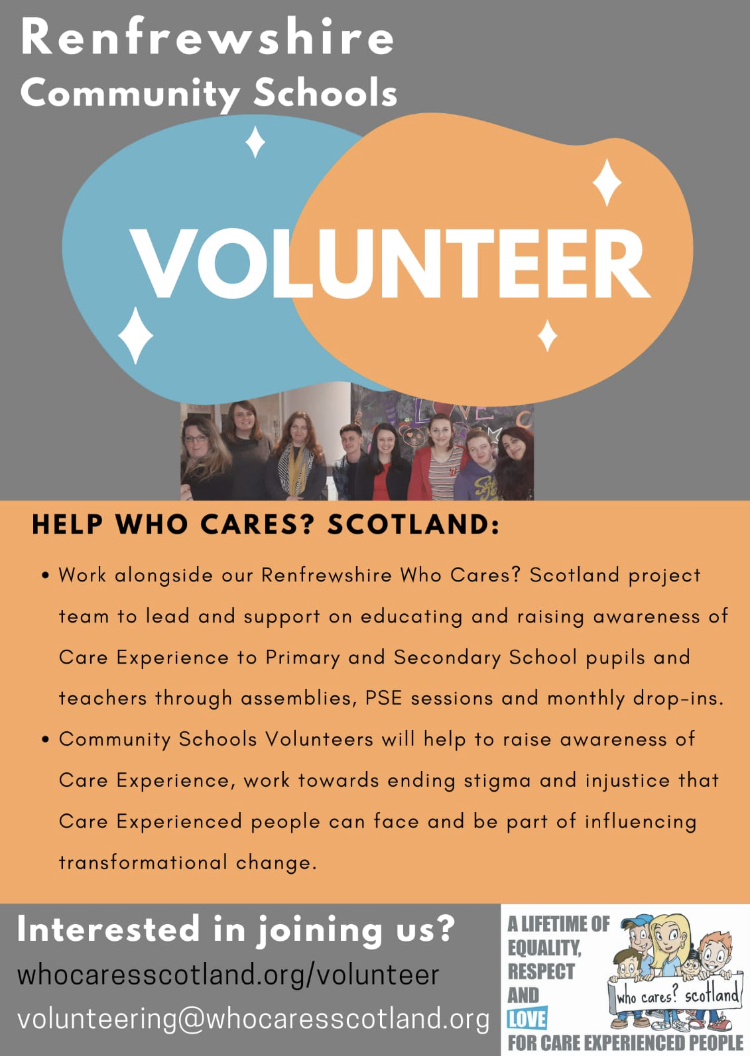 LeeDavidson33's tweet photo. For anyone looking to try something new, oppurtunity to help others or to build confidence, please have a look and contact Who Cares Scotland. 
#Volunteering #GoodforyouGoodforothers https://t.co/bJKaRTH74U