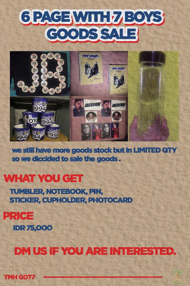 TakeMyHand_GOT7's tweet photo. -Take My Hand open order for 6 Page with 7 boys goodies ๐-
Buat yang kemarin gak bisa datang ke acara kita dan mau goodiesnya aja bisa DM ke kita yaa untuk order ya ๐
#GOT7 #TakeMyHandGOT7
#6thPageWithGOT7 https://t.co/EIiD1pRfJT