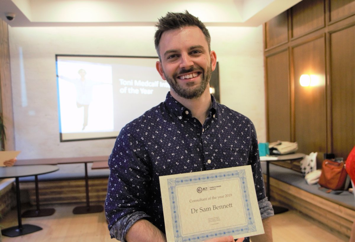 Congratulations to Dr Sam Bennet, the 2019 Consultant of the Year. Sam's colleagues say he has made the department a better place to work and is always around to take care of his patients. He is kind and supportive and is always there to listen.