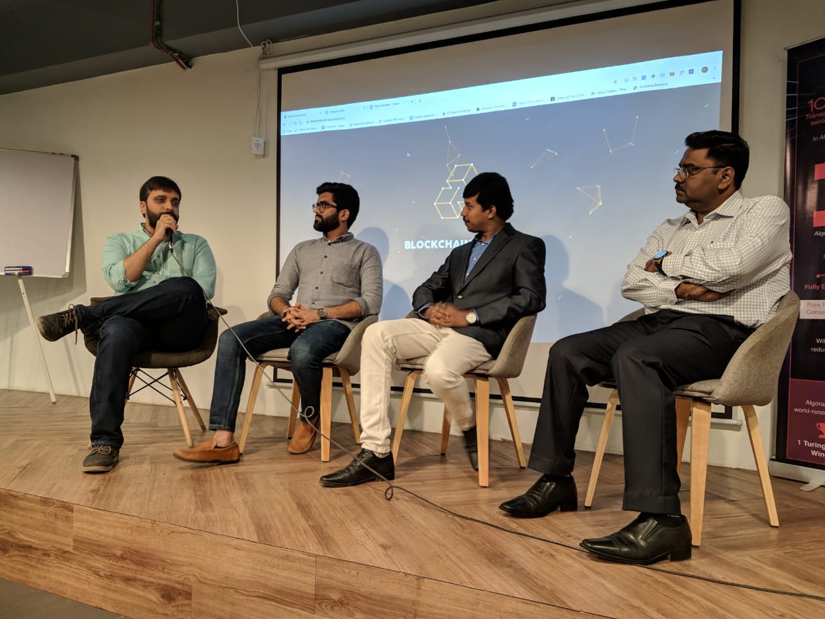 blockchainedind's tweet image. We also had a great discussion on &quot;#Dapps: #Usability Vs #Scalibility&quot; with @manavailawadi92, Co-,Founder Blocumen Studios, @aravindian, VP @zoreum, @Palakoti, CEO &amp;amp; Founder, Kethinext and @kunalmatwani13, Co-Founder &amp;amp; CTO Autec