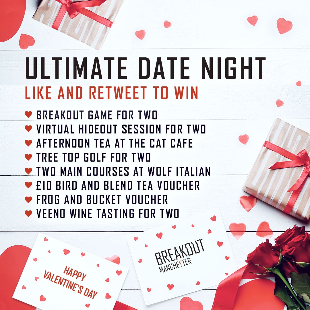 breakoutmcr's tweet image. ❤️COMPETITION TIME❤️

It's nearly #ValentinesDay and in the spirit of love, we're giving away the Ultimate Date Night package, featuring some incredible Manchester businesses.

For a chance to win, all you need to do is LIKE and RETWEET this post! ❤️❤️❤️