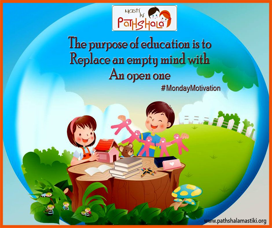 pathshalamasti's tweet photo. The purpose of 👨‍🎓education is to replace an empty 🧠mind with an open one.

#MondayMotivation #Education #Mind #PathshalaMastiKi #MondayMood  #mondaythoughts https://t.co/aQ2YYoycsN