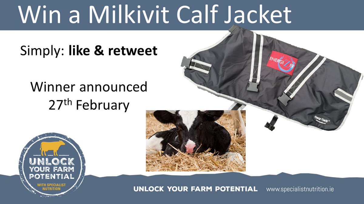 specialistnutri's tweet image. Win a Milkivit Energizer Calf Jacket. Simply Like and retweet, and we will announce the winner on 27th February. @trouw #dairyherd #calving20 #milkreplacer #Lifestart #calfrearing