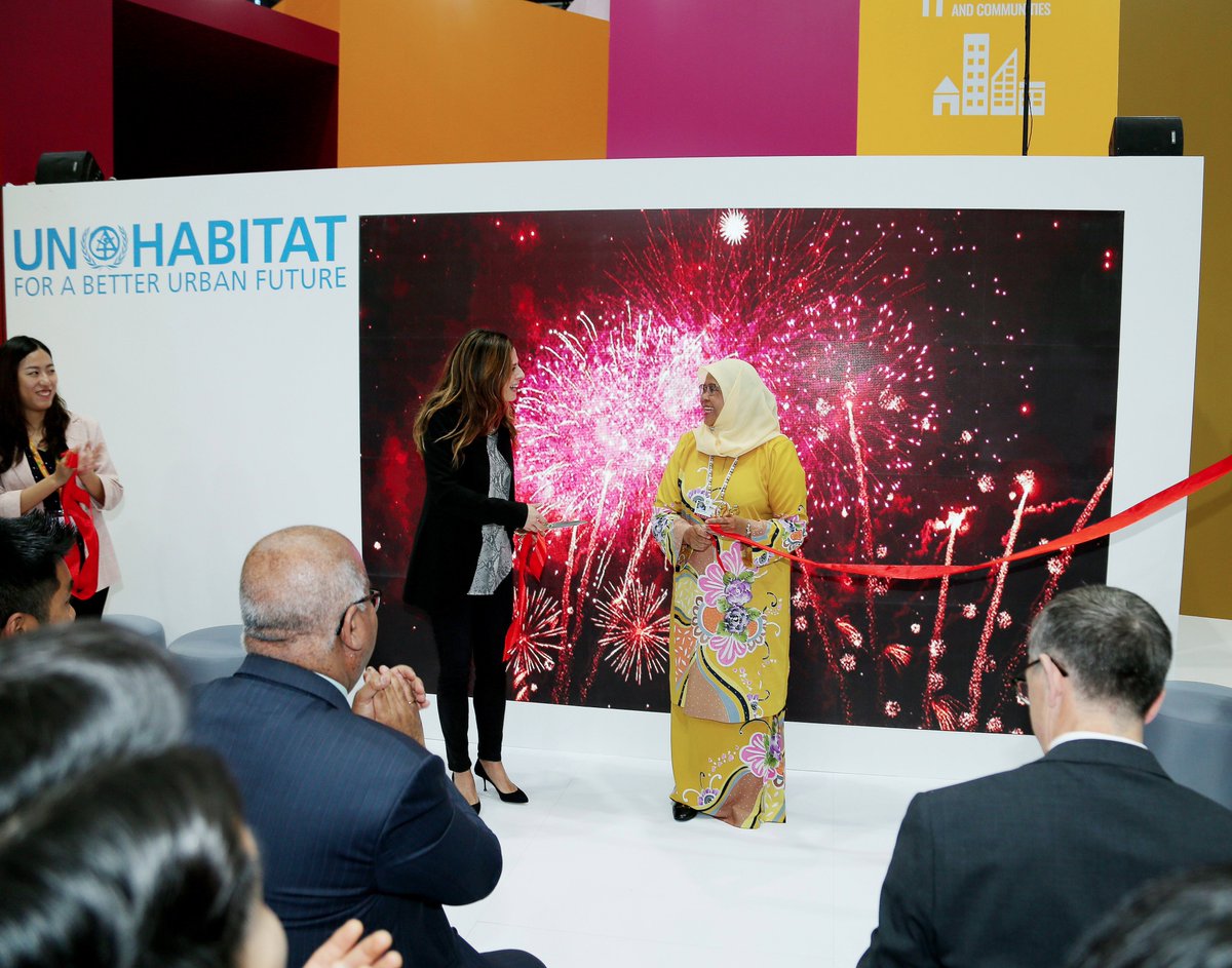 UNHABITAT's tweet photo. “Digital technologies, depending on their use, can widen or reduce the inequality gap.” -@MaimunahSharif at the launch of the People-focused Smart Cities @UNHabitat #FlagshipProgramme https://t.co/AEeRqokbEi
