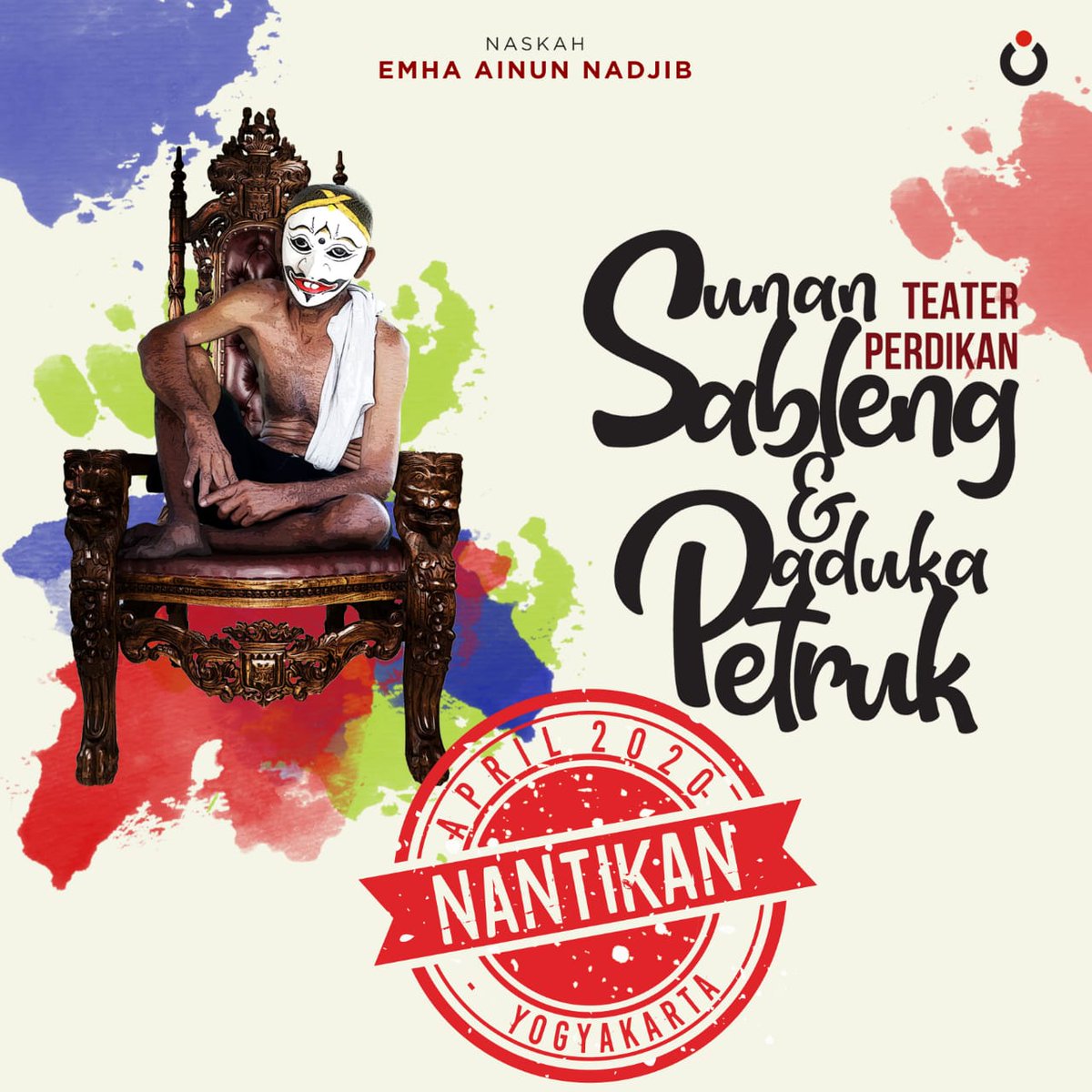 caknundotcom's tweet photo. NANTIKAN APRIL 2020

Teater Perdikan
SUNAN SABLENG &amp; PADUKA PETRUK

Naskah: Emha Ainun Nadjib

#TeaterPerdikan https://t.co/jLOZxEfbzx