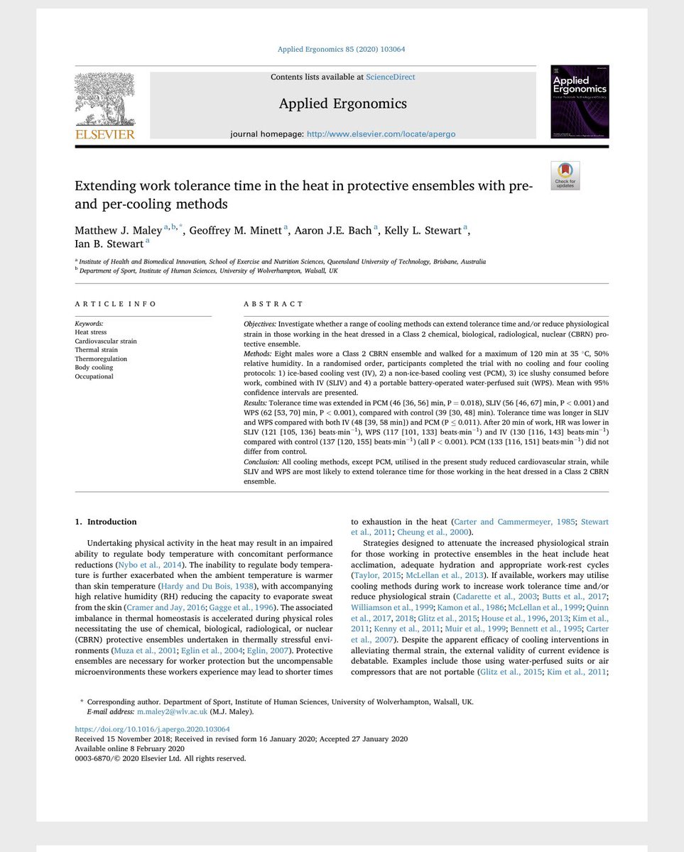 Dr Matt Maley (@mjmaleyphd) on Twitter photo Latest from us investigating cooling strategies in those working in protective clothing <a href="/ian__stewart/">Ian Stewart</a> <a href="/GeoffMinett/">Geoff Minett</a> <a href="/ajebach/">Aaron Bach</a> ๐ง ๐ฅต โ๏ธ
Get your copy here:tinyurl.com/sf9jc2p Latest from us investigating cooling strategies in those working in protective clothing <a href="/ian__stewart/">Ian Stewart</a> <a href="/GeoffMinett/">Geoff Minett</a> <a href="/ajebach/">Aaron Bach</a> ๐ง ๐ฅต โ๏ธ
Get your copy here:tinyurl.com/sf9jc2p
