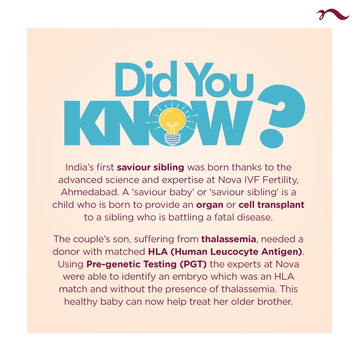 Nova_IVF's tweet photo. Sibling is saviour for boy suffering from thalassaemia
At NOVA, we're committed to providing the best to our clients.
Read more at: https://t.co/spVUC7USG8
#SaviourSibling #IVF #Ahmedabad #infertilitytreatment https://t.co/v0qxyMgjck