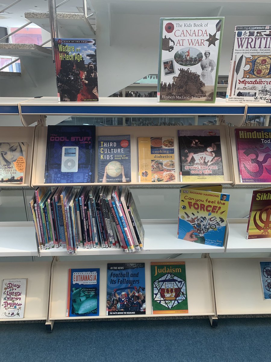 learnwithhart's tweet photo. Our IMYC area of the library is here! Students have been posing questions and posting notes on different books. Plus, we have sections dedicated to our current Big Ideas!  #librarylife @The_IMYC @KICSSeniors https://t.co/PCpwNAS9FU