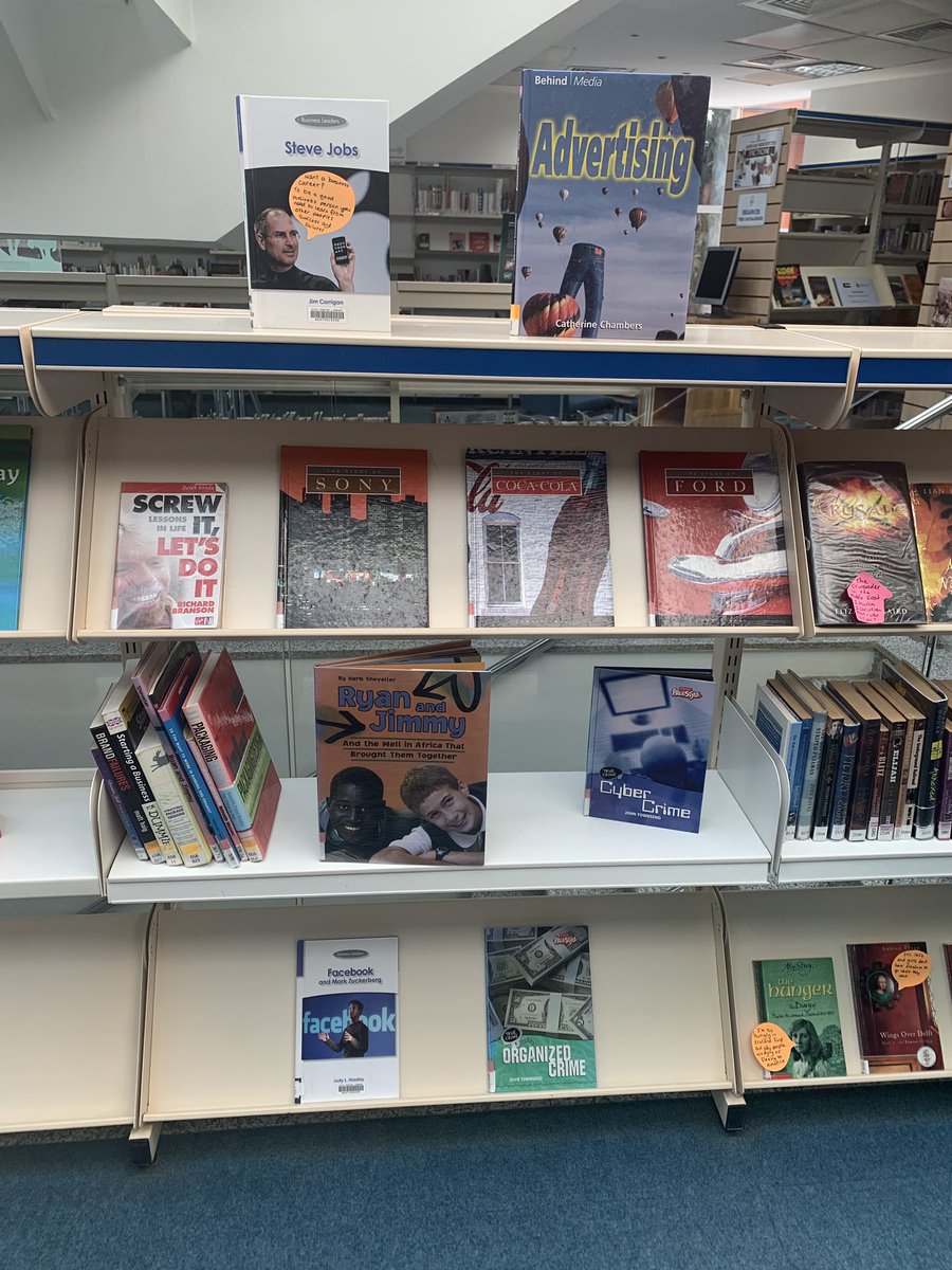 learnwithhart's tweet photo. Our IMYC area of the library is here! Students have been posing questions and posting notes on different books. Plus, we have sections dedicated to our current Big Ideas!  #librarylife @The_IMYC @KICSSeniors https://t.co/PCpwNAS9FU