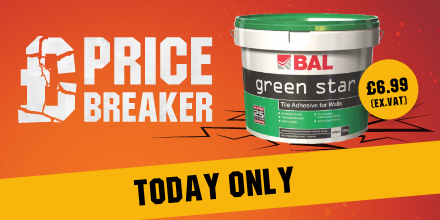 CTDTrade's tweet photo. The @BALtiling Green Star Ready Mixed Tile Adhesive for wall application is:
✅ ready to use,
✅ easy to apply,
✅ and has an extended opening time of 30 mins.
Just £6.99 (ex. VAT) for TODAY ONLY
Get yours now WHILE STOCKS LAST - https://t.co/TO4R8QB1zI
T&Cs apply #pricebreaker https://t.co/UXUoziFLMx