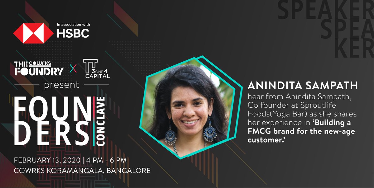 “We love food but we deﬁnitely wanted more out of our snacks. So we started inventing snacks that showed off health's tastier side.” - Anindita Sampath on why they started @Yogabars. Join us at #FoundersConclave on 13thFeb to learn more. RSVP - bit.ly/2vUqYmx