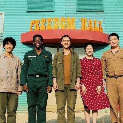 swing kids (dir. kang hyeong-cheol, 2018)- a north korean soldier, an american army officer, a man searching for his wife, a chinese man with heart problems, and a girl who makes money through dancing form a dance group- the story is set in a prison camp during the korean war
