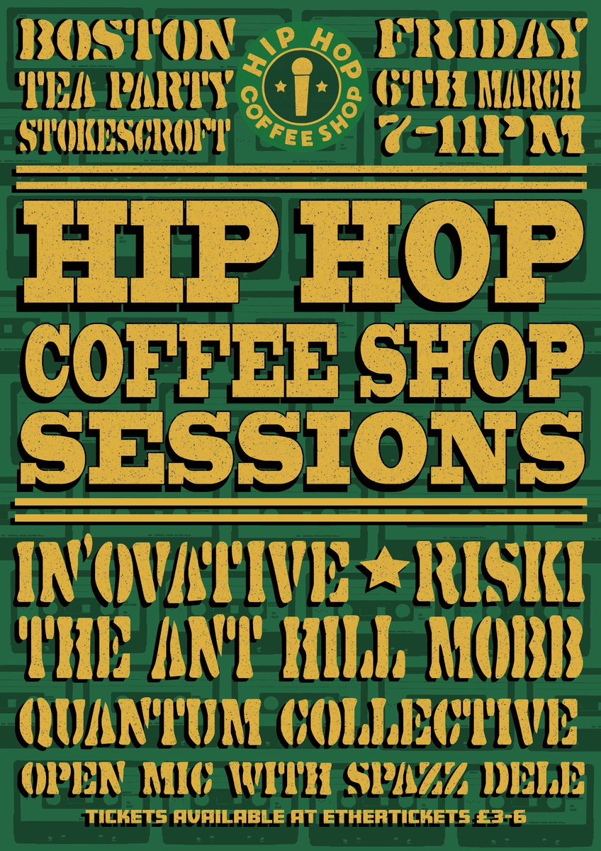 Tickets are selling FAST for our 11th round of local Hip Hop goodness! We‘ve got a banging lineup including The Ant Hill Mobb, Quantum Collective and <a href="/riskiuk/">Riski</a> on support, <a href="/InovativeMc/">In'ovative</a> headlining and Spazz Dele on Open Mic duties! Don’t miss out. 

bit.ly/39k1HAo