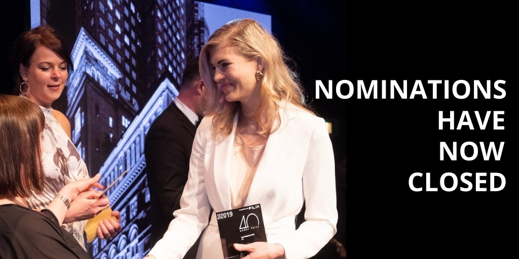 #40u40 nominations closed on Friday. Well done to all those nominated, but don't forget to complete your nomination form to be in the running!