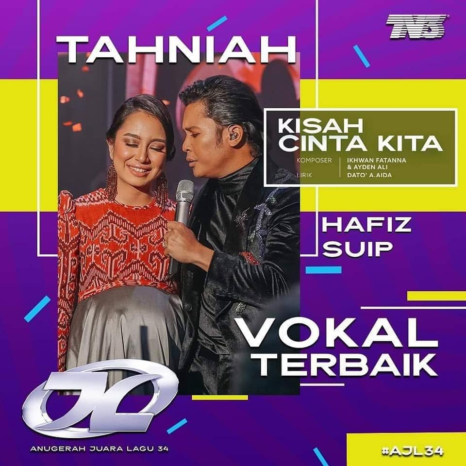 MuzikpediaM's tweet photo. Tahniah diucapkan pada para pemenang AJL 34 malam tadi! 🤩
#Muzikini #AJL34 #anugerahjuaralagu34 #tv3 #hafiz #hafizsuip #naimdaniel #bobyusof #amanra https://t.co/CGpuADRLhS