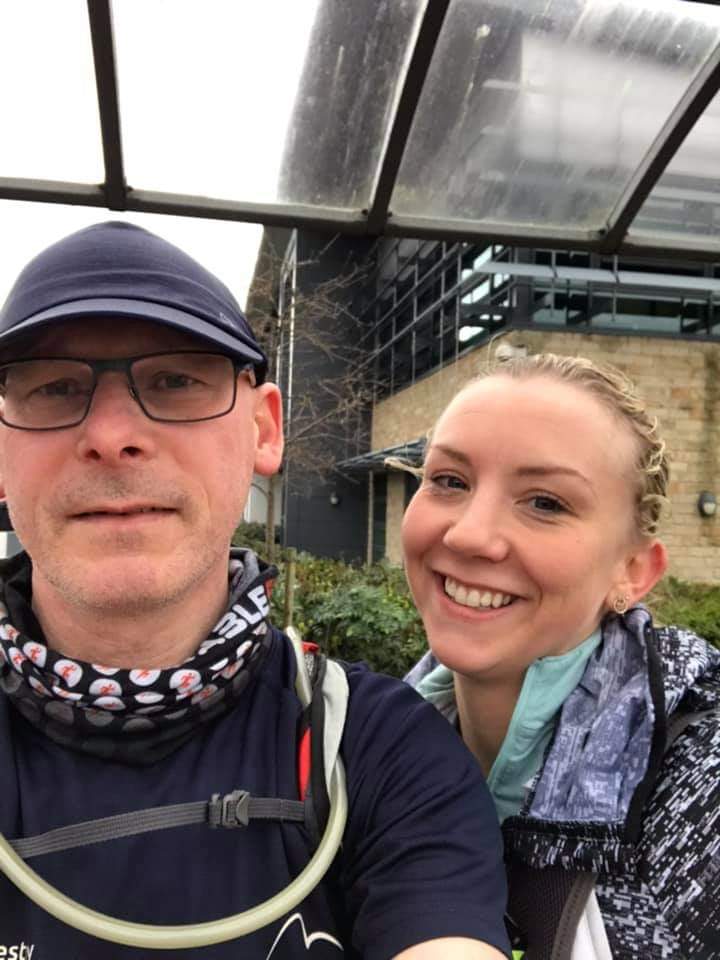 One of our fab run leaders Stephen along with <a href="/alexfiddes_RD/">Alex Fiddes</a> after their 19 mile run on Sunday morning. Alex has done the #GreatNorthRun , but to step up from 13.1m to 19m is absolutely amazing. Well done both.
#RedKiteRunners 1 - 0 #StormCiara