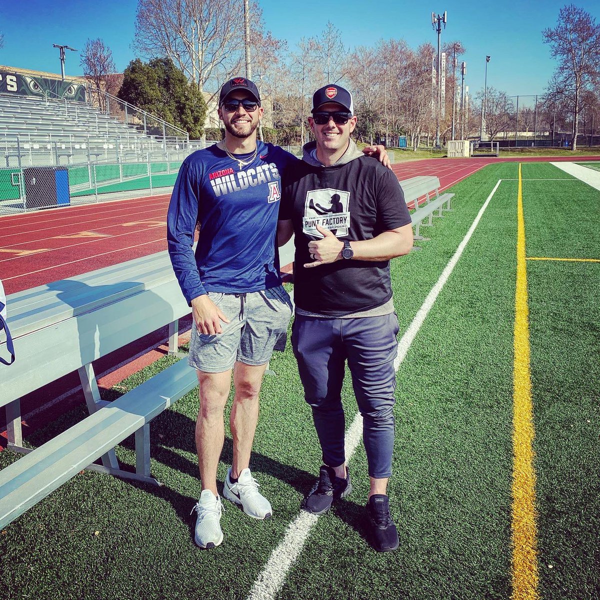 ThePuntFactory's tweet photo. Wanted to say #thankyou to @matt_aragon of @ArizonaFBall &amp; @MarcusSabroe from Malone College 👏🏻❤️ Matt has never had a coach &amp; drove in from #Tuscon to get some work after connecting via social media. Marcus flew in from #Ohio two weekends in a row to get some training in 🏈 https://t.co/rkB3CSCMRV