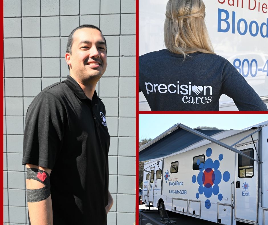 PrecisionDxLab's tweet photo. The San Diego Blood Bank visited our headquarters on Valentines Day and gave Precision employees the opportunity to share the love and save a life by donating blood! 
#PrecisionCares #BloodDrive https://t.co/jd9fSyjsuD