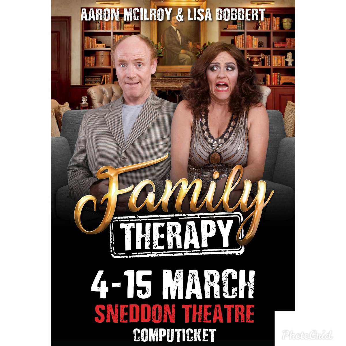 _CopyDog's tweet image. FAMILY THERAPY with Aaron McIlroy and Lisa Bobbert @ Elizabeth Sneddon Theatre, UKZN, 4-15 March. Suggested age restriction no under 10’s. Tickets R180 @Computicket 0861 915 8000, computicket.com, or any Checkers Money Market counters.