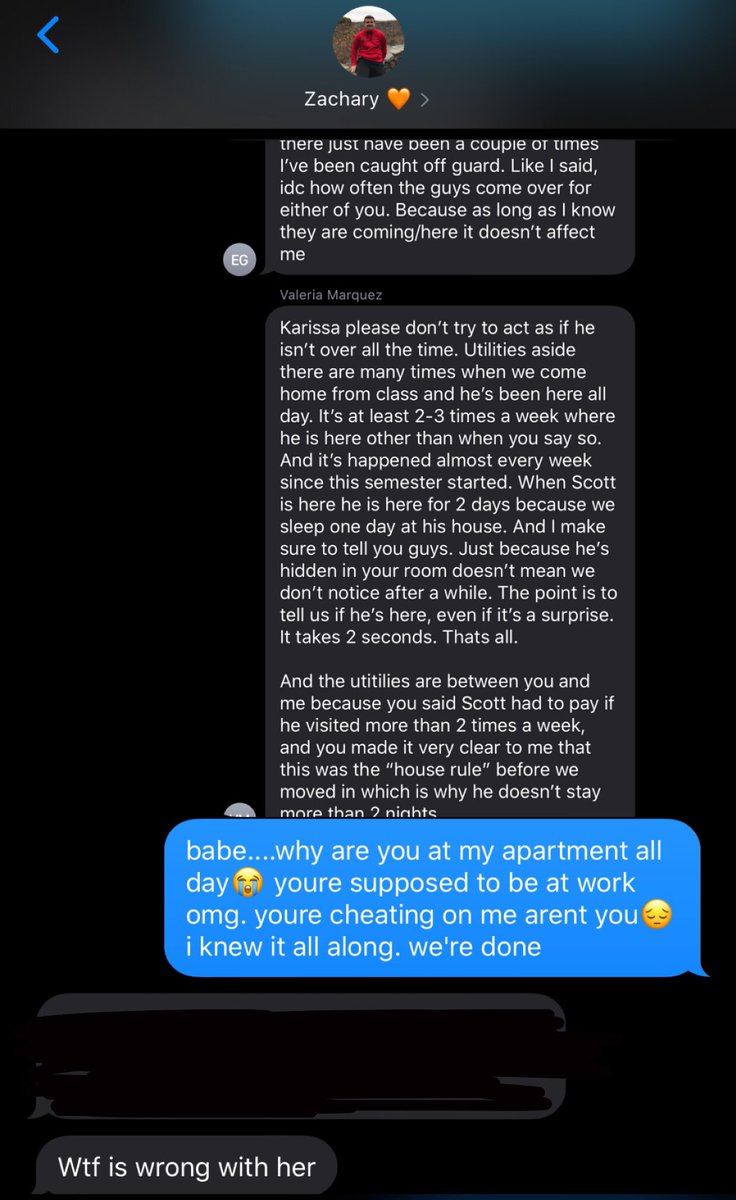 klich04's tweet photo. &amp; people wonder why im so willing to move out and pay for 2 apartments at once😂 apparently my bf needs to contribute to utilities for the 2 nights a week he is here for 5 hours. oh and he cheats on me and doesnt go to his 8-6 job😂 he actually just comes to my apartment instead https://t.co/MgcI8PGYnd
