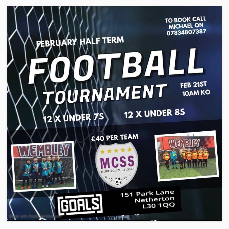 MCSoccerSchools's tweet photo. Plz RT

Just doing our Fixtures and confirming Fridays event.

If your in and not in the WhatsApp group please let me know.

We have 1 x U7 space and 1 x U8 space available @goalsliverpoolN 👍🏻⚽️ https://t.co/ym7Qo6Ucal