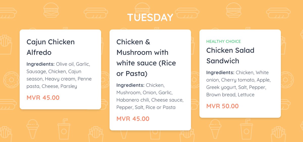 hanakaanaa's tweet photo. Have you tried our lunch yet? Here's our menu for Tuesday. Call 9105003 & order now ๐
.
.
#GoathiFoodย #lunchย #homemadeย #homemadelunchย #foodย #eatย #tastyย #instafoodย #yummy #maldives #tuesday https://t.co/qSokUYFUku