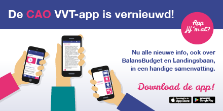 ActiZbranche's tweet photo. App jij ‘m al? De nieuwe CAO VVT is nu live in de app. Met alle nieuwe info, ook over BalansBudget en Landingsbaan, in een handige samenvatting. Download of update ‘m in de Google Playstore of App Store. #caovvt #cao #vvt https://t.co/98tS87JQ1H
