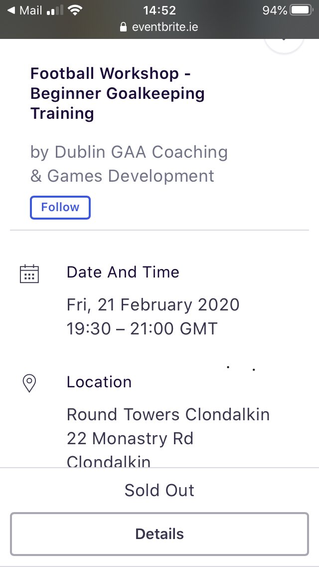 TheGreenBall1's tweet photo. Sold Out!!!! I know it is a free event but that’s impressive none the less, good luck Gary.  14 years ago this workshop would have been a though sell but the role of the keeper is now where it should be, an important position in the game, one that requires specialist coaching. https://t.co/2CTYyRNKWO