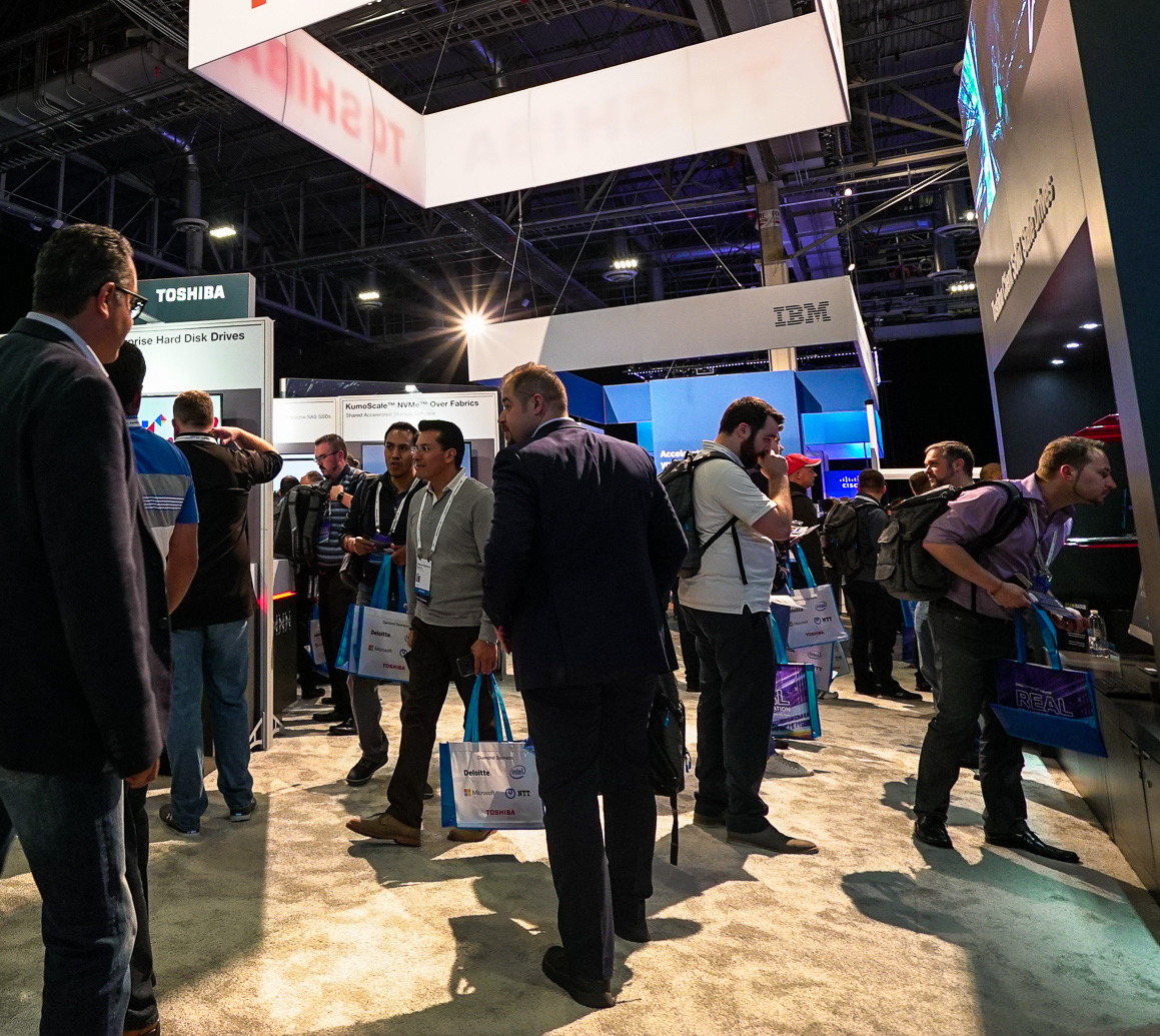 It's great to have a booth full of people! Make sure your team is trained to approach and engage as many folks as possible. The number of bodies won't get your ROI up, it's the engagement and follow up after the show that results in sales!