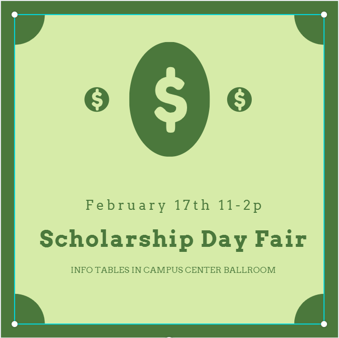 UWGAbroad's tweet photo. Taking place TODAY in the Campus Center the Scholarship Departmental Day Fair from 11 - 2pm. Come out and learn about the scholarships that are available to you. #uwg #gowestgoworld https://t.co/YyLjtb1Vjn