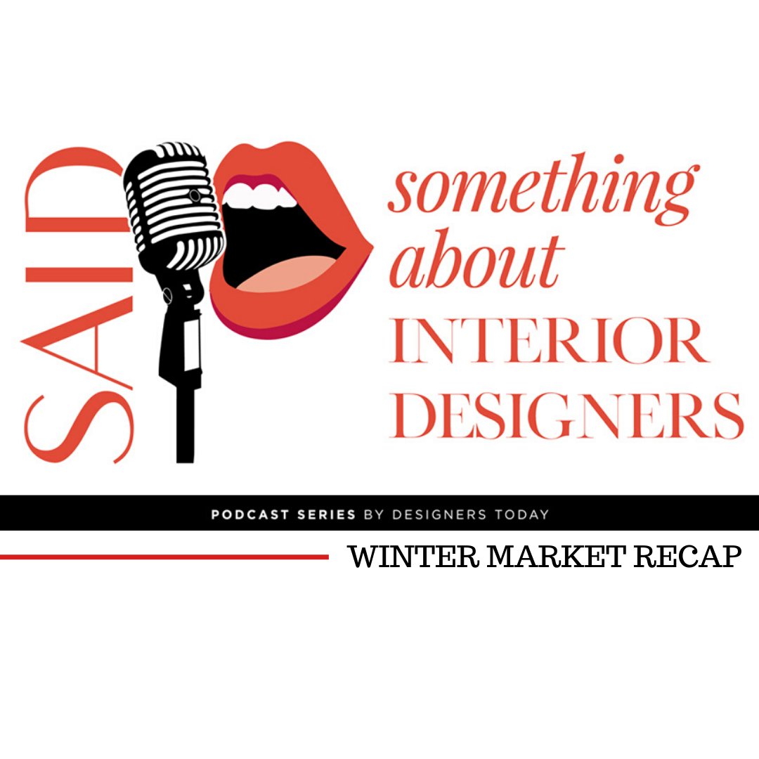 DesignersToday's tweet photo. The DT team gathers to talk winter market highlights and trends on the latest episode of the #DTSAID podcast. Managing Editor Thomas Lester of @HomeAccents2day also joins. Listen in! https://t.co/tJRgR6OdRo

Apple Podcast 🍎 // Google Play ▶️ // Spotify 🎧 

Sponsored by @houzz. https://t.co/ZU0rNSZUJk
