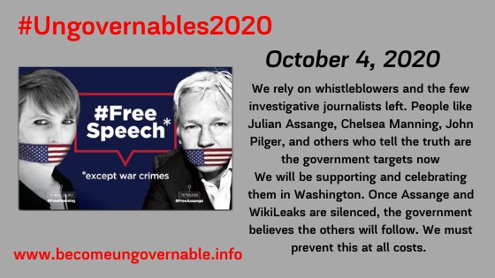 SarahFreels2's tweet photo. @TRUMANHUMAN2020 @couragefound Come to D.C. Oct 4th! #ProtectTruthTellers #BecomeUngovernable https://t.co/mPU7w0hmNM