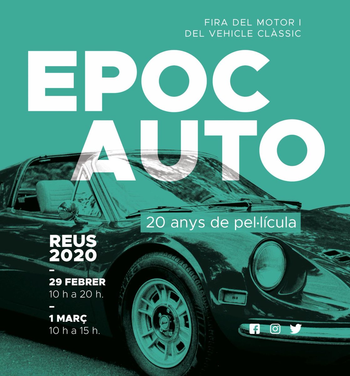 ClassicAutoTec's tweet photo. Apuntad la cita en el calendario, el próximo 29 #epocauto #reus #EpocautoReus2020 @firaReus https://t.co/cZ8QpCHQ7m