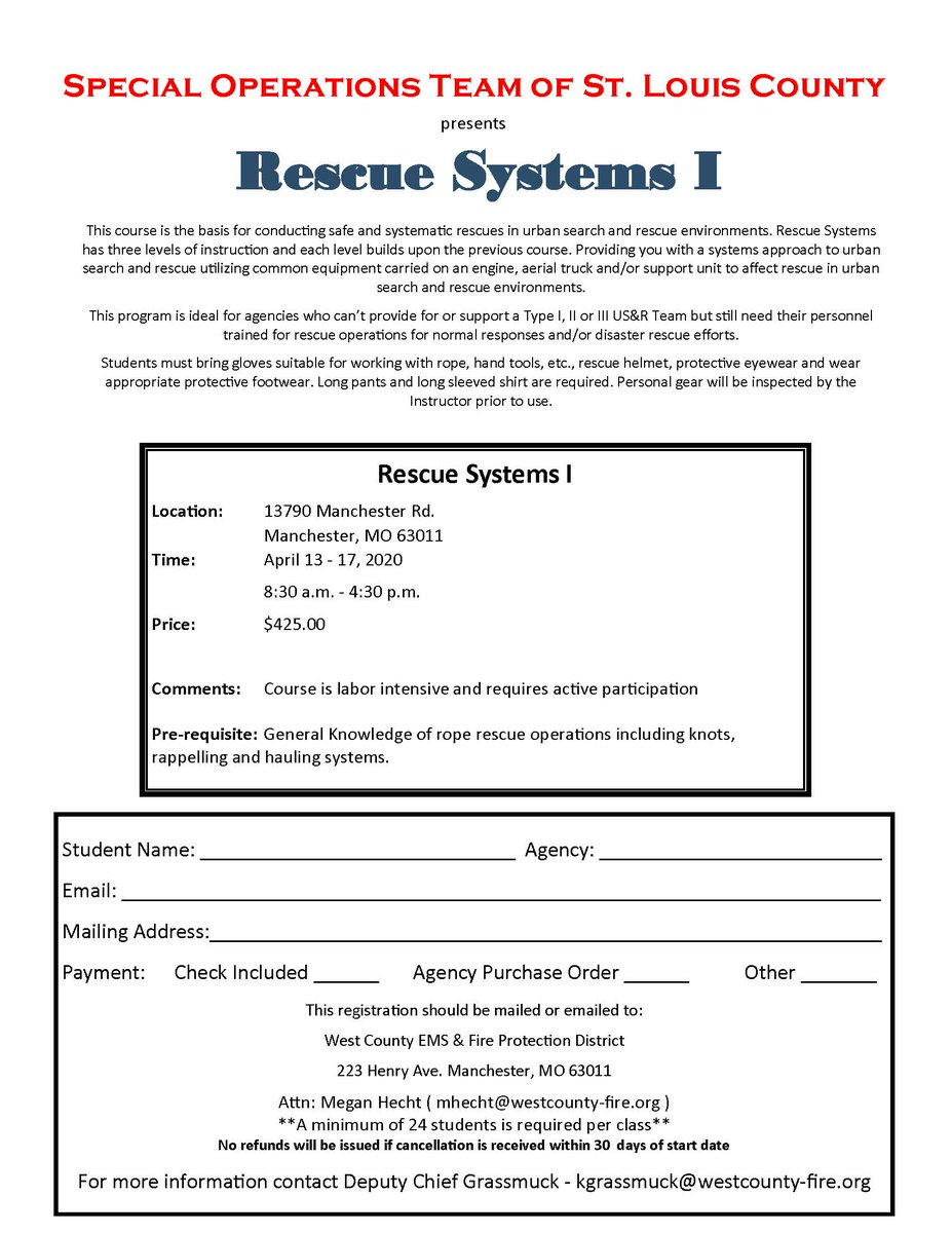 WESTCOUNTYFIRE's tweet image. Training Opportunity: